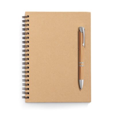 Caderno B6 c/ capa dura em papel kraft