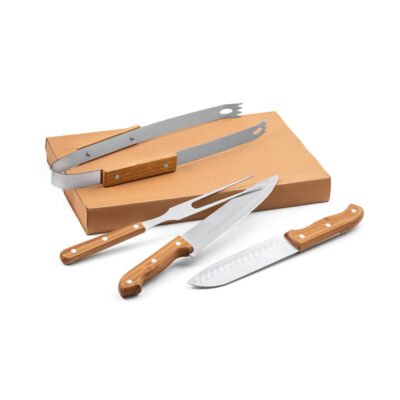 Kit churrasco em caixa kraft c/ 4 peças