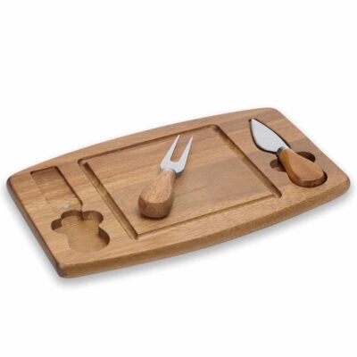 Kit Queijo 3 Peças c/ tábua de madeira