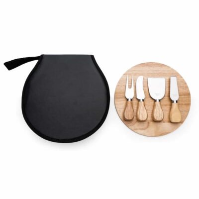 kit queijo 5 peças em estojo de nylon