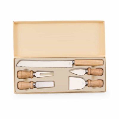kit queijo 5 peças em estojo de papelão