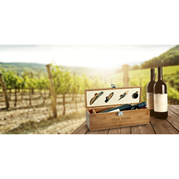 Conjunto para vinho em bambu e zinco - Image 2