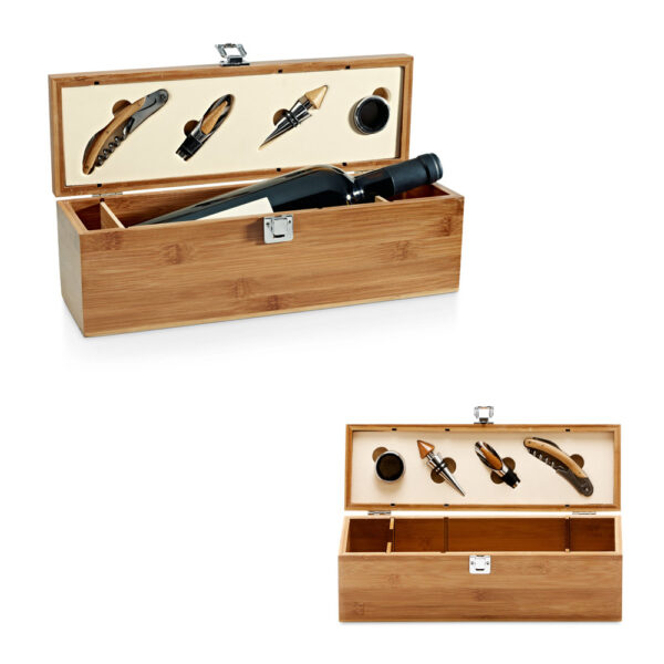 Conjunto para vinho em bambu e zinco - Image 3