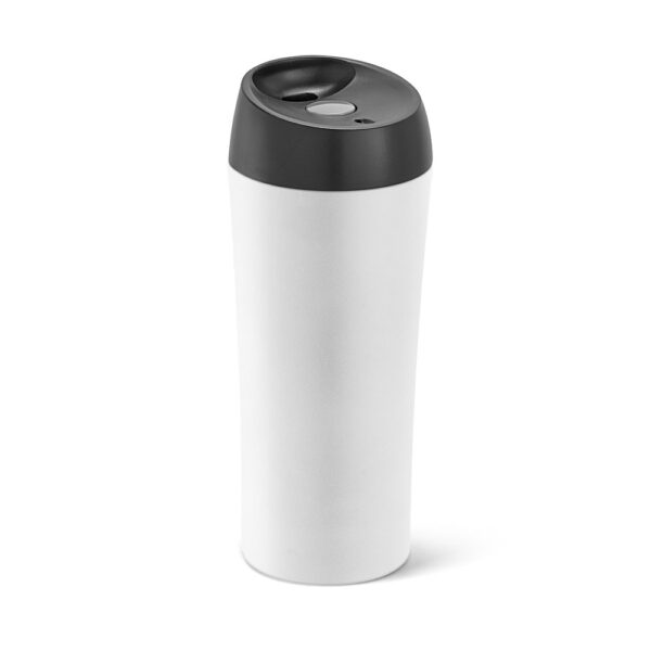 Copo térmico para viagem em aço inox e PP 470 mL
