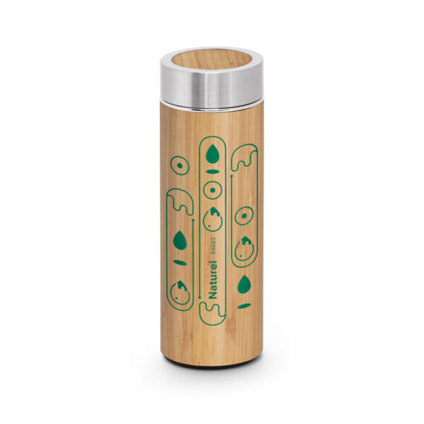 Squeeze térmica em bambu e aço inox 430 mL