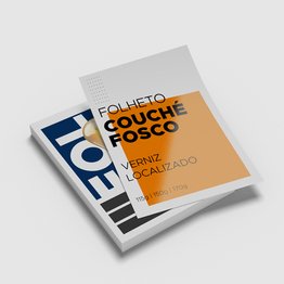 folheto em couche fosco
