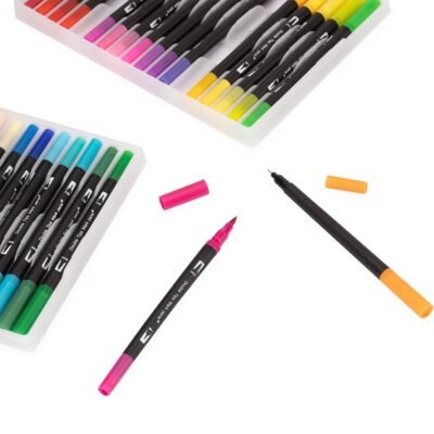 Kit Canetinhas Ponta Dupla 144 Cores