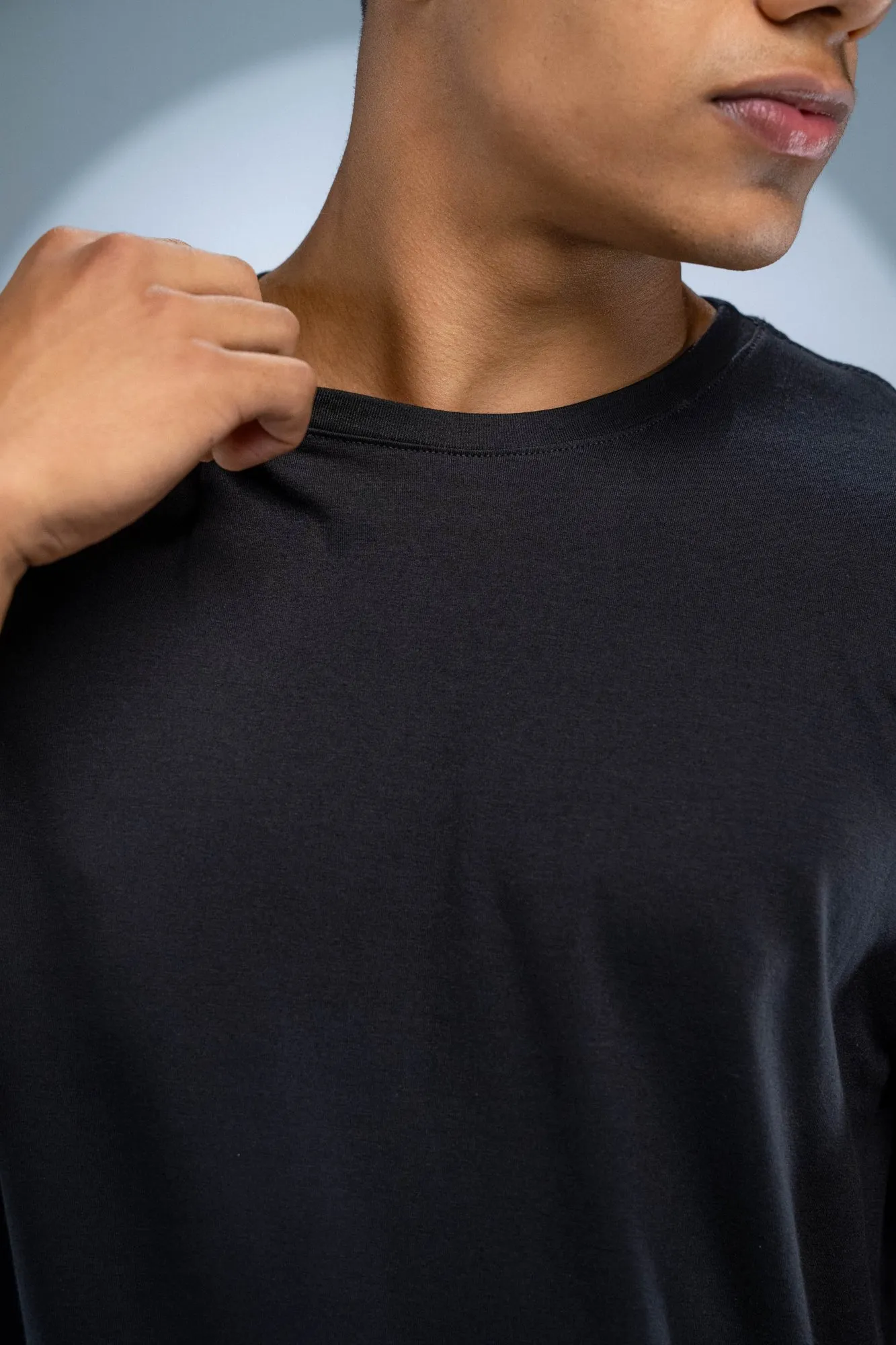 Camiseta Algodão Egípcio Preta - Imagem 10