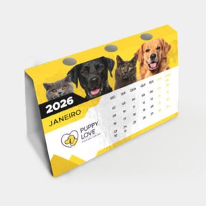 calendario de-mesa porta caneta