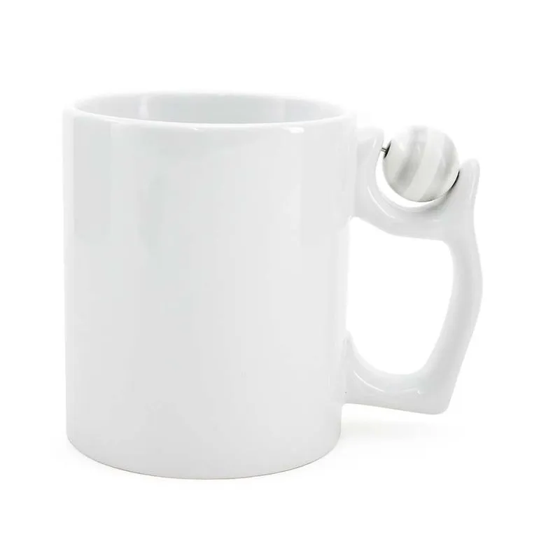 Caneca Branca com Alça de Bola de Futebol para Sublimação - Imagem 2