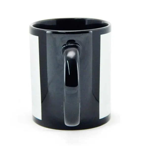Caneca de Cerâmica para Sublimação Preta com Faixa Branca