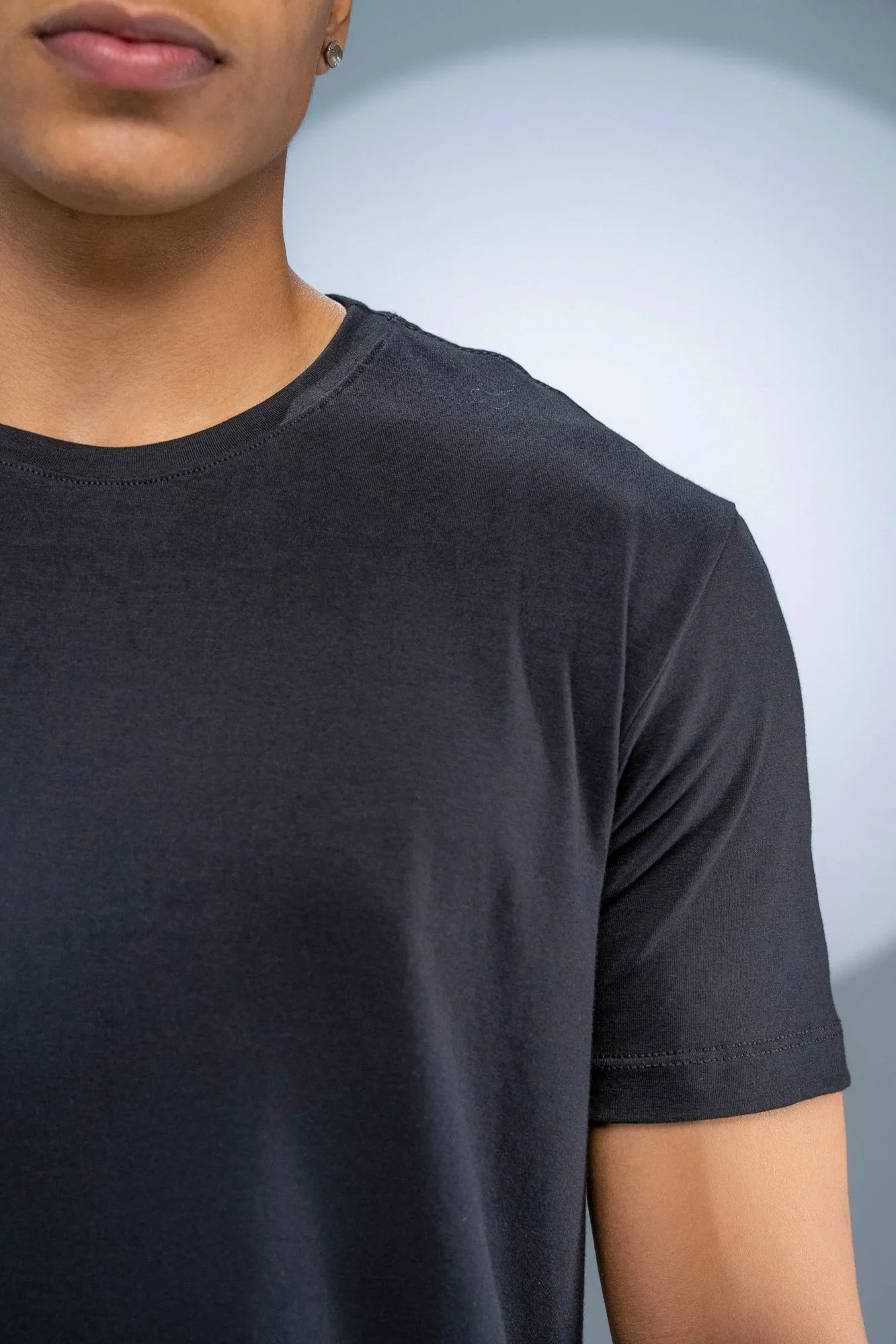 Camiseta Algodão Egípcio Preta - Imagem 5