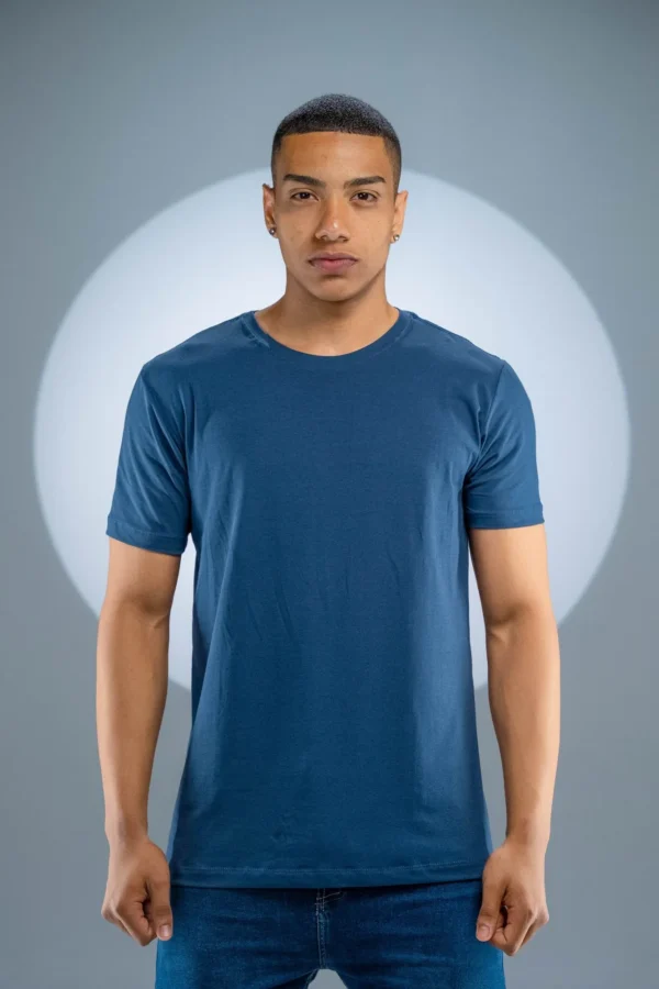 Camiseta Algodão Egípcio Azul Marinho - Imagem 5
