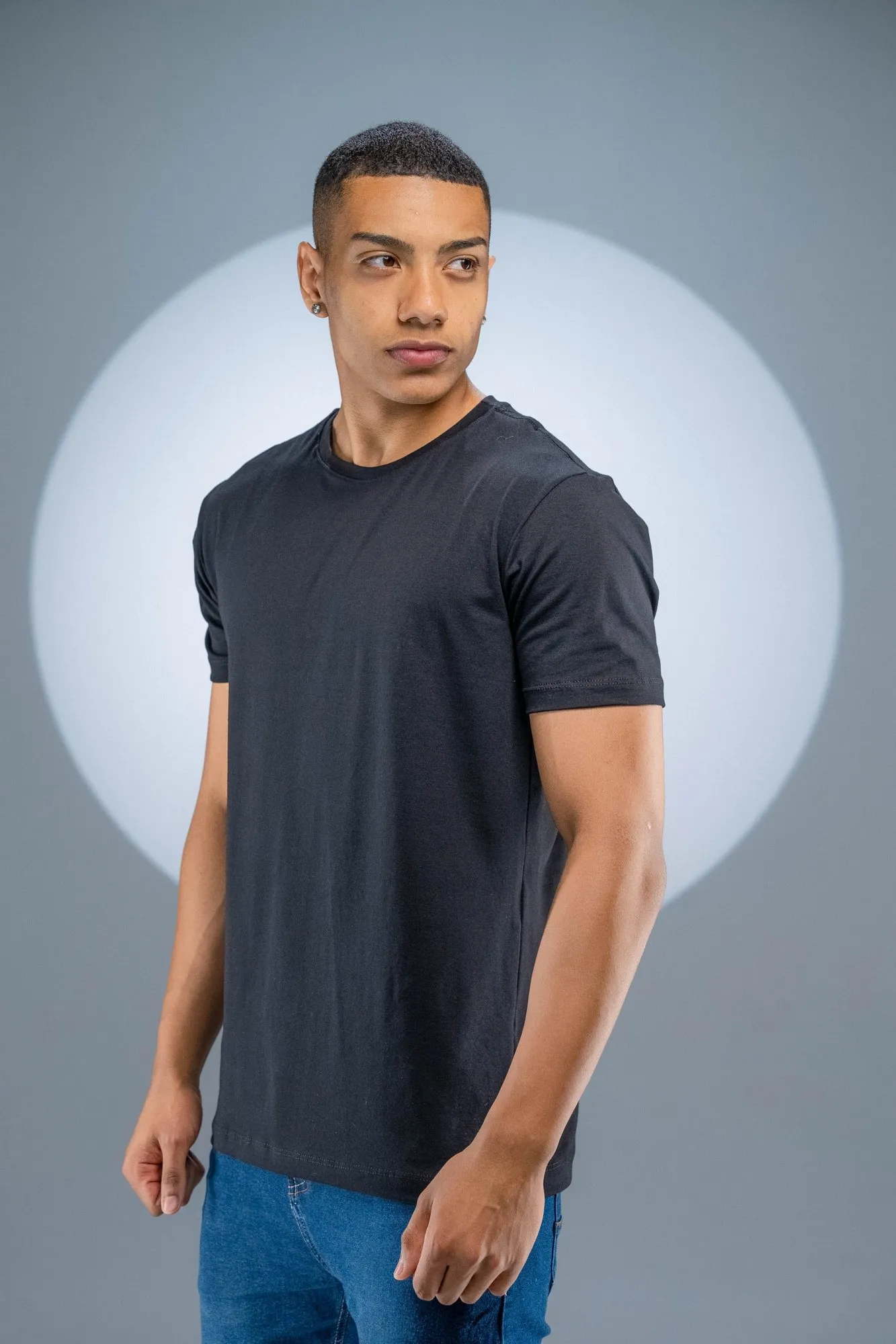 Camiseta Algodão Egípcio Preta - Imagem 8