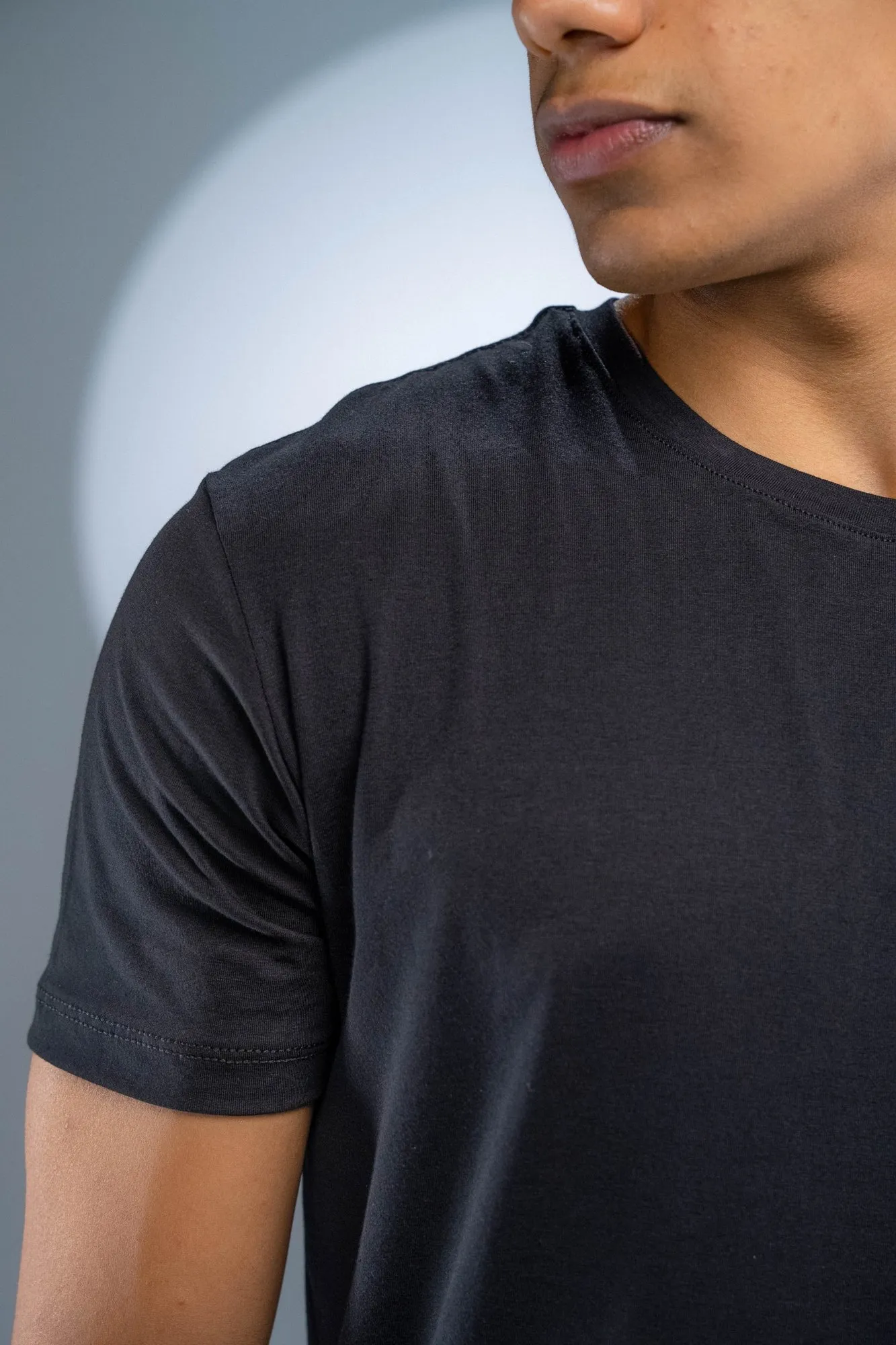 Camiseta Algodão Egípcio Preta - Imagem 6