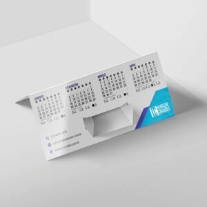 Calendário de Mesa Porta-Cartão