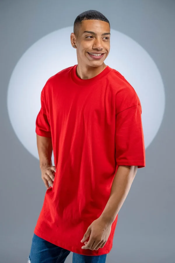 Camiseta Oversized Vermelha - (240g/m²) - Imagem 7