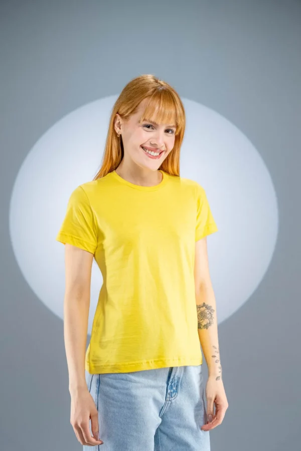 Baby Look Amarelo Canário-(165g/m²) - Imagem 6