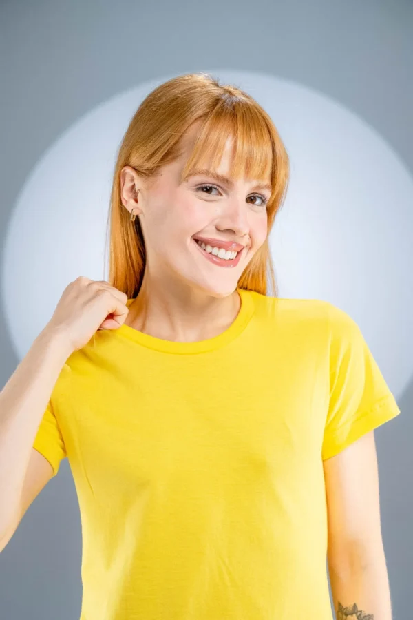 Baby Look Amarelo Canário-(165g/m²) - Imagem 9