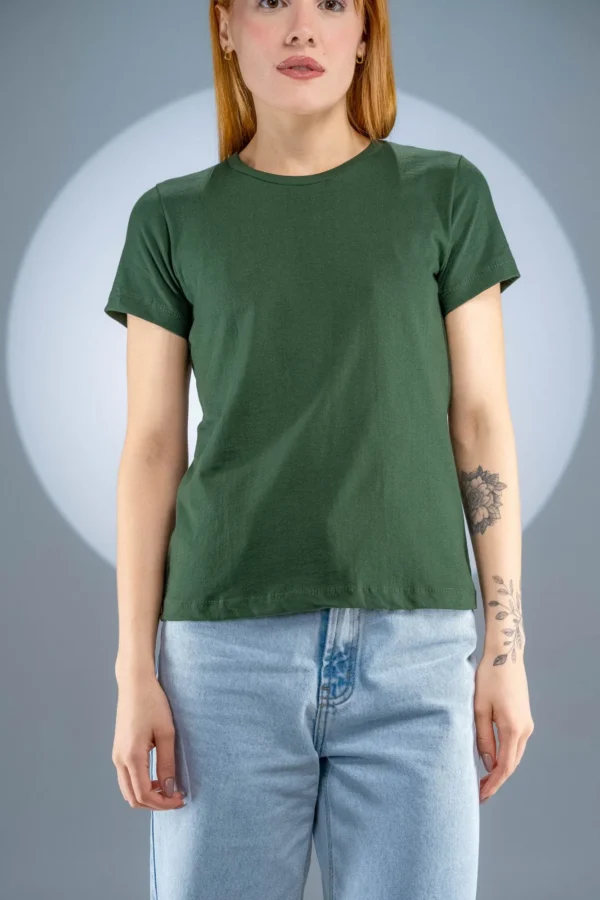Baby Look Verde Musgo-( 165g/m²) - Imagem 4