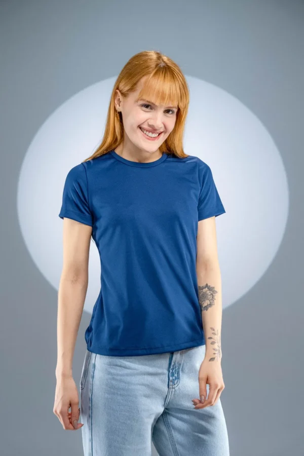 Baby Look Dry Fit Azul Marinho - Imagem 6