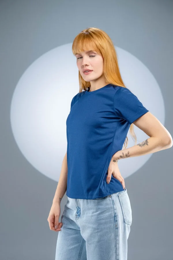 Baby Look Dry Fit Azul Marinho - Imagem 10