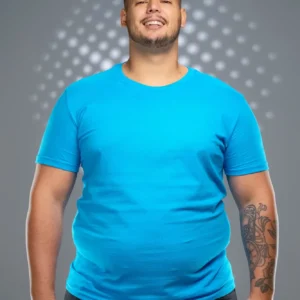 Camiseta Plus Size Azul Turquesa-(165g/m²)