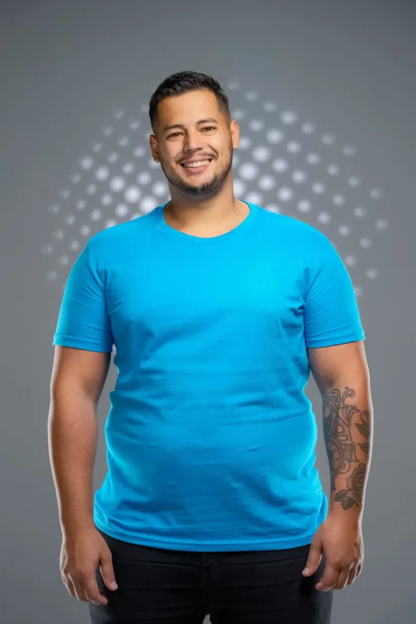 Camiseta Plus Size Azul Turquesa-(165g/m²) - Imagem 8