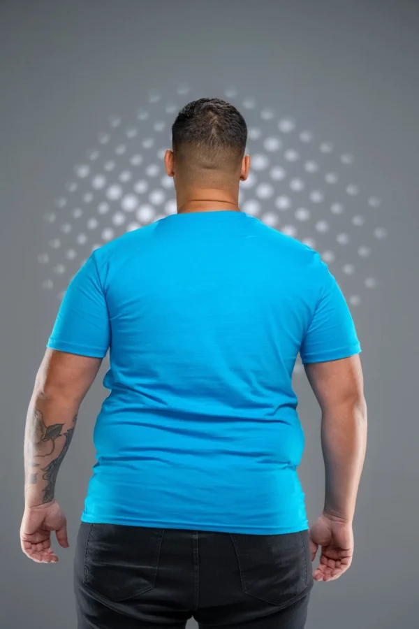 Camiseta Plus Size Azul Turquesa-(165g/m²) - Imagem 6