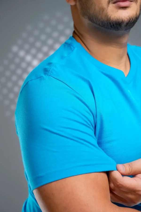 Camiseta Plus Size Azul Turquesa-(165g/m²) - Imagem 4