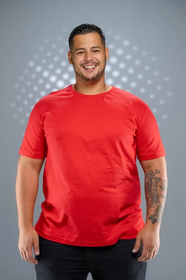 Camiseta Plus Size Vermelha-( 165g/m²)
