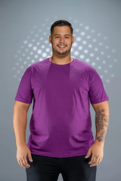 Camiseta Plus Size Roxa-(165g/m²)