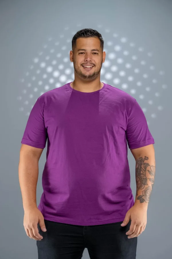 Camiseta Plus Size Roxa-(165g/m²)