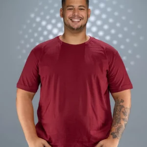 Camiseta 100% Algodão Penteado Plus Size Vinho