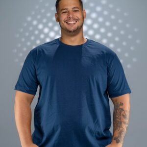 Camiseta Plus Size Azul Marinho-( 165g/m²)