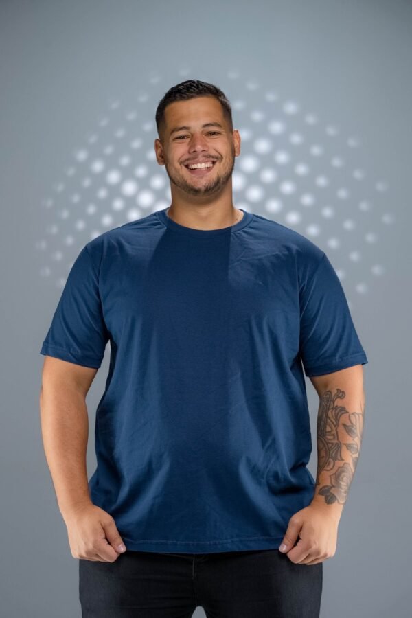 Camiseta Plus Size Azul Marinho-( 165g/m²)
