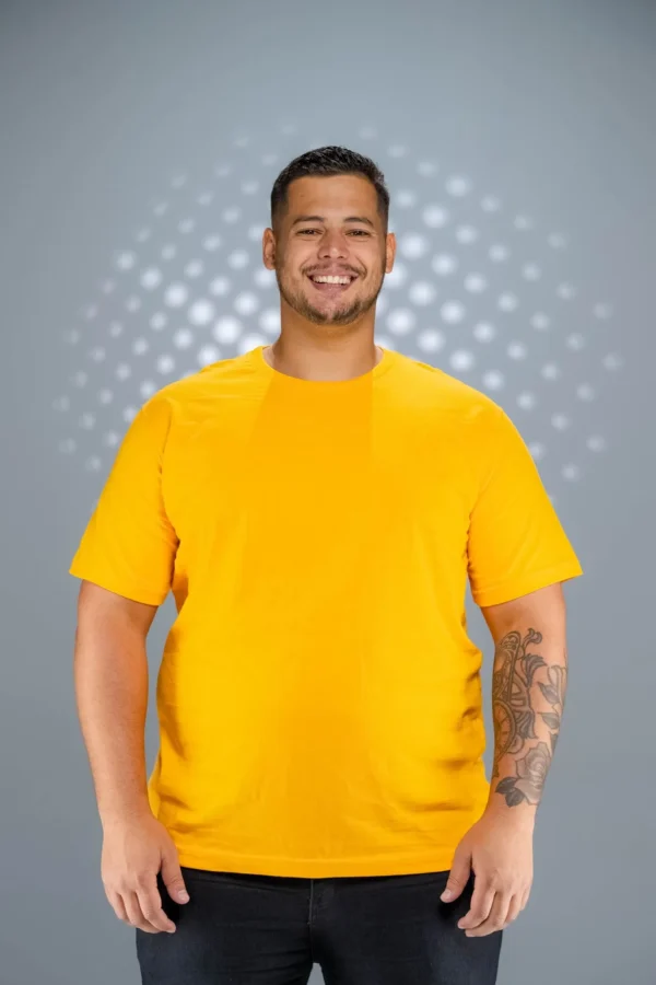 Camiseta Plus Size Amarelo Ouro-(165g/m²)