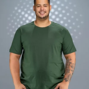 Camiseta Plus Size Verde Musgo-(165g/m²)
