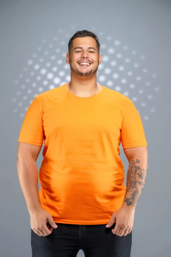 Camiseta Plus Size Laranja-(165g/m²)