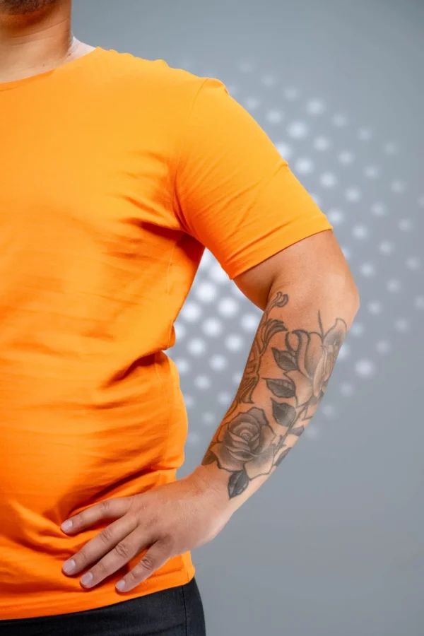 Camiseta Plus Size Laranja-(165g/m²) - Imagem 4