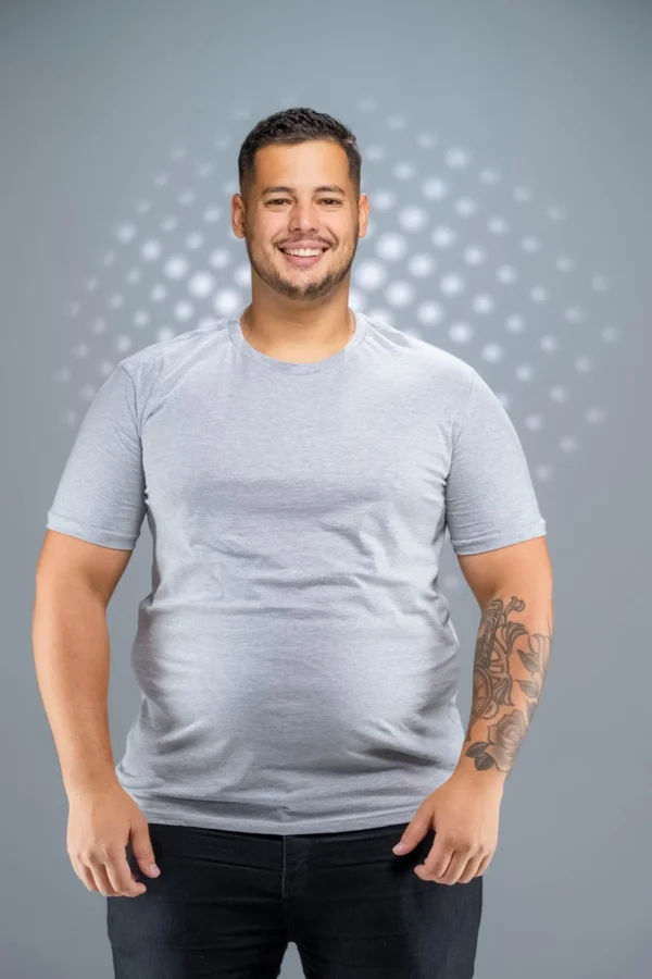 Camiseta Plus Size Cinza 165g/m²