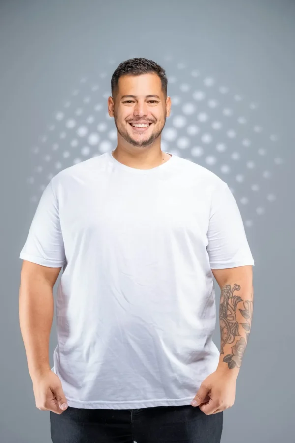 Camiseta Plus Size Branca-(165g/m²)