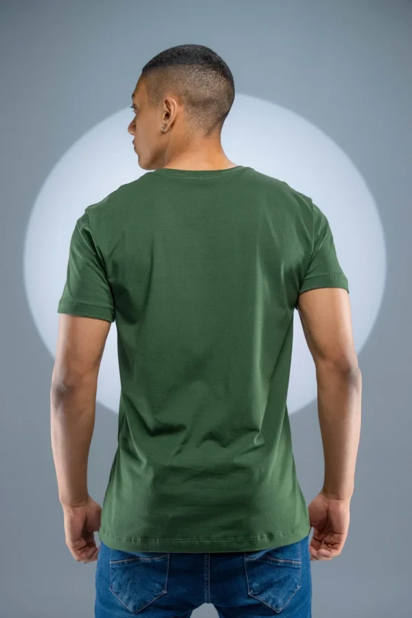 Camiseta Algodão Egípcio Verde Musgo - Imagem 4