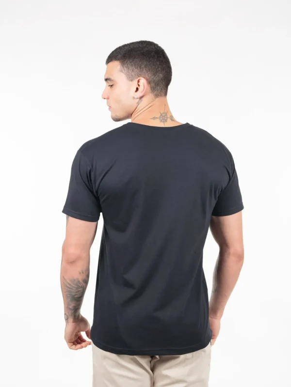 Camiseta 100% Algodão Cardado Preta - Imagem 2