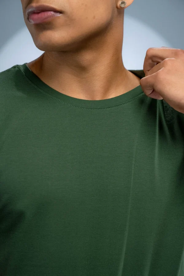 Camiseta Algodão Egípcio Verde Musgo - Imagem 7