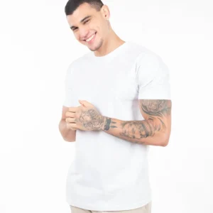 Camiseta 100% Algodão Cardado Branca