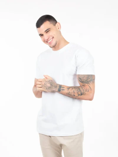 Camiseta 100% Algodão Cardado Branca