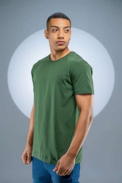 Camiseta Algodão Egípcio Verde Musgo