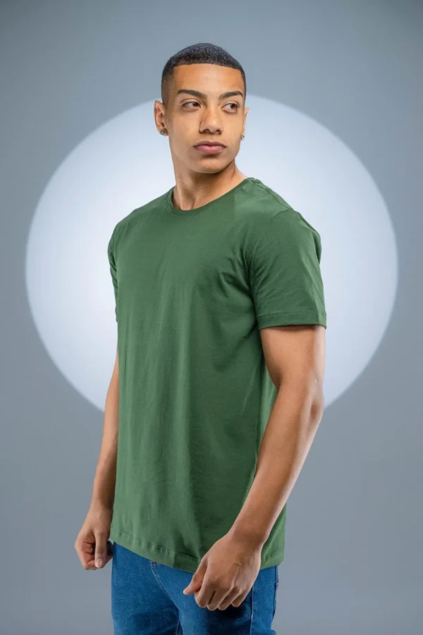 Camiseta Algodão Egípcio Verde Musgo