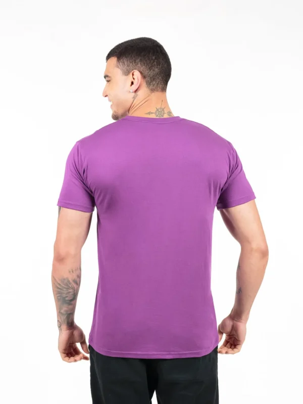 Camiseta 100% Algodão Cardado Roxa - Imagem 2